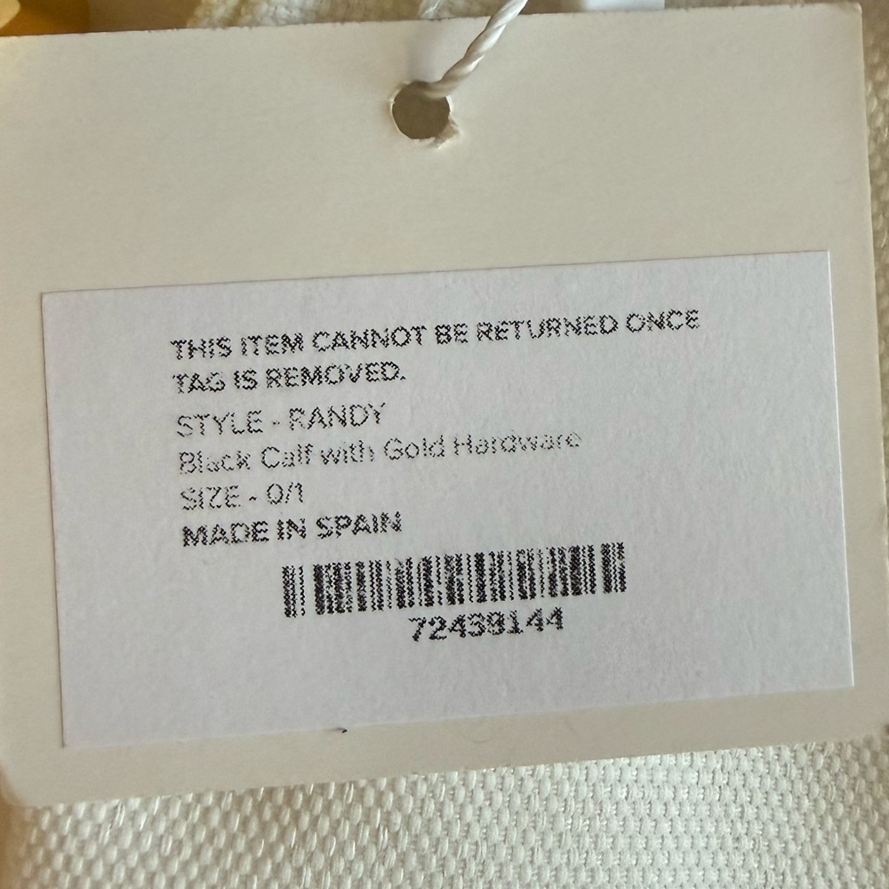 NWT Freda Salvador Randy Belt, black calf with gold hardware, size 0/1 - Picture 7 of 7